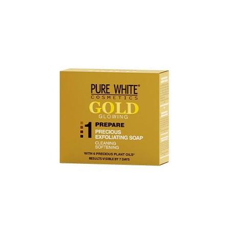 Pure White Savon Exfoliant Anti Taches Gold Glowing aux 6 Huiles Précieuses 150gr