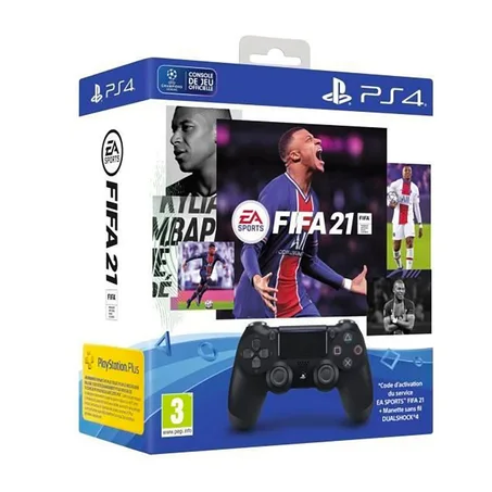 PLAYSTATION MANETTE PS4 DUALSHOCK + JEU FIFA21