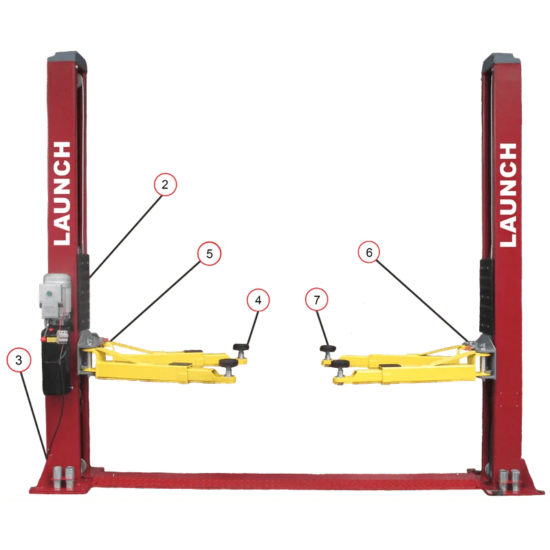 Launch Tech USA TLT240SB 9,000 lb Two Post Floor Plate - Symmetric - RED