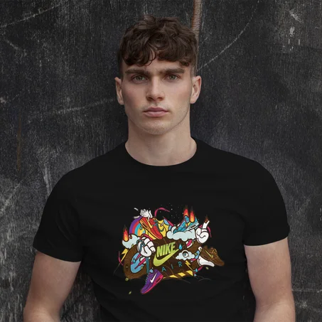 T-shirt noir motif NIKE