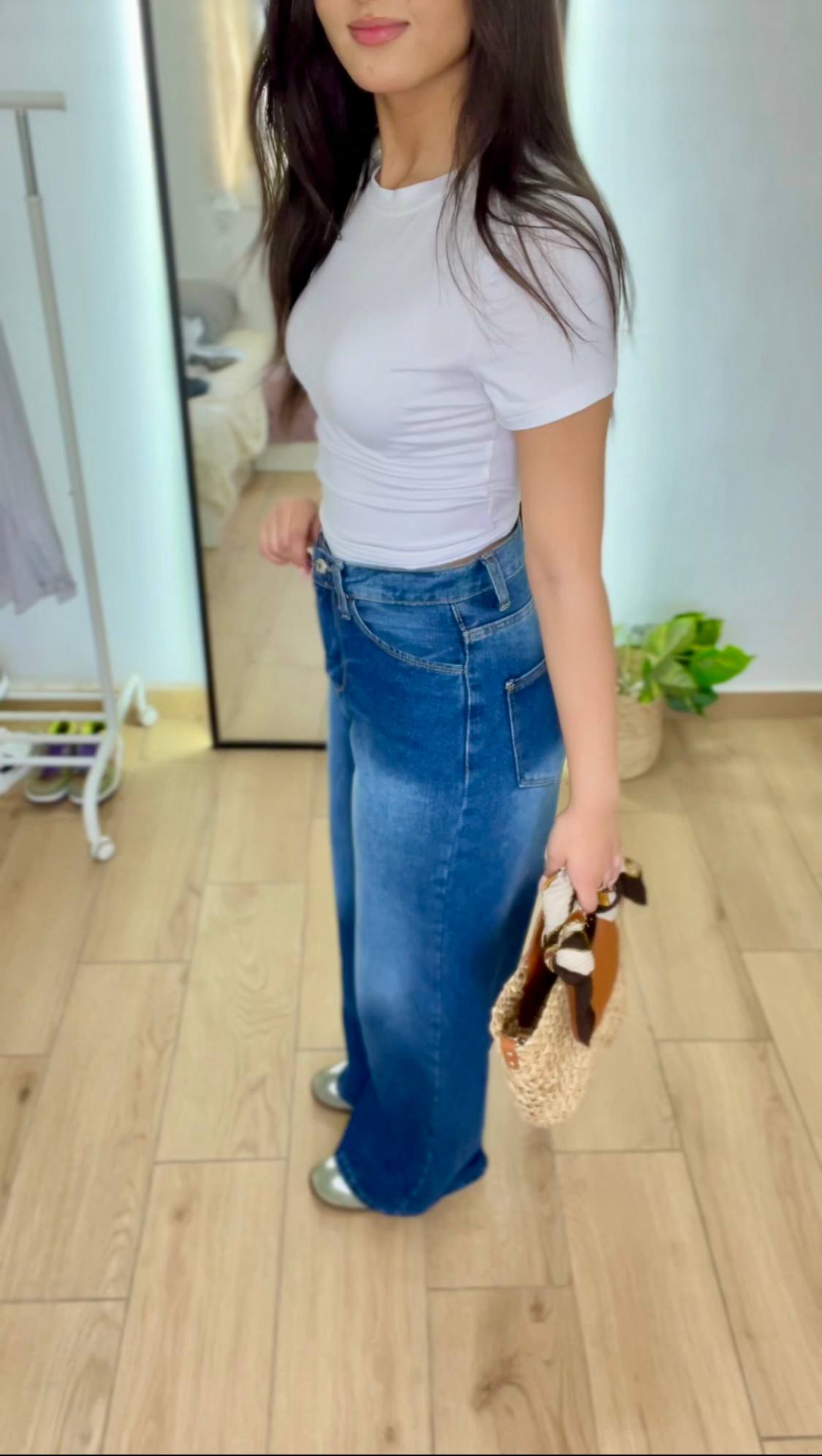 Baggy Wide Leg Denim Jeans