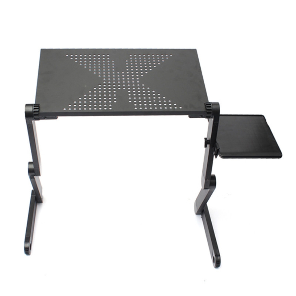 Table pliante en aluminium pour ordinateur Portable, support de bureau multifonctionnel rotatif à 360 degrés pour lit
