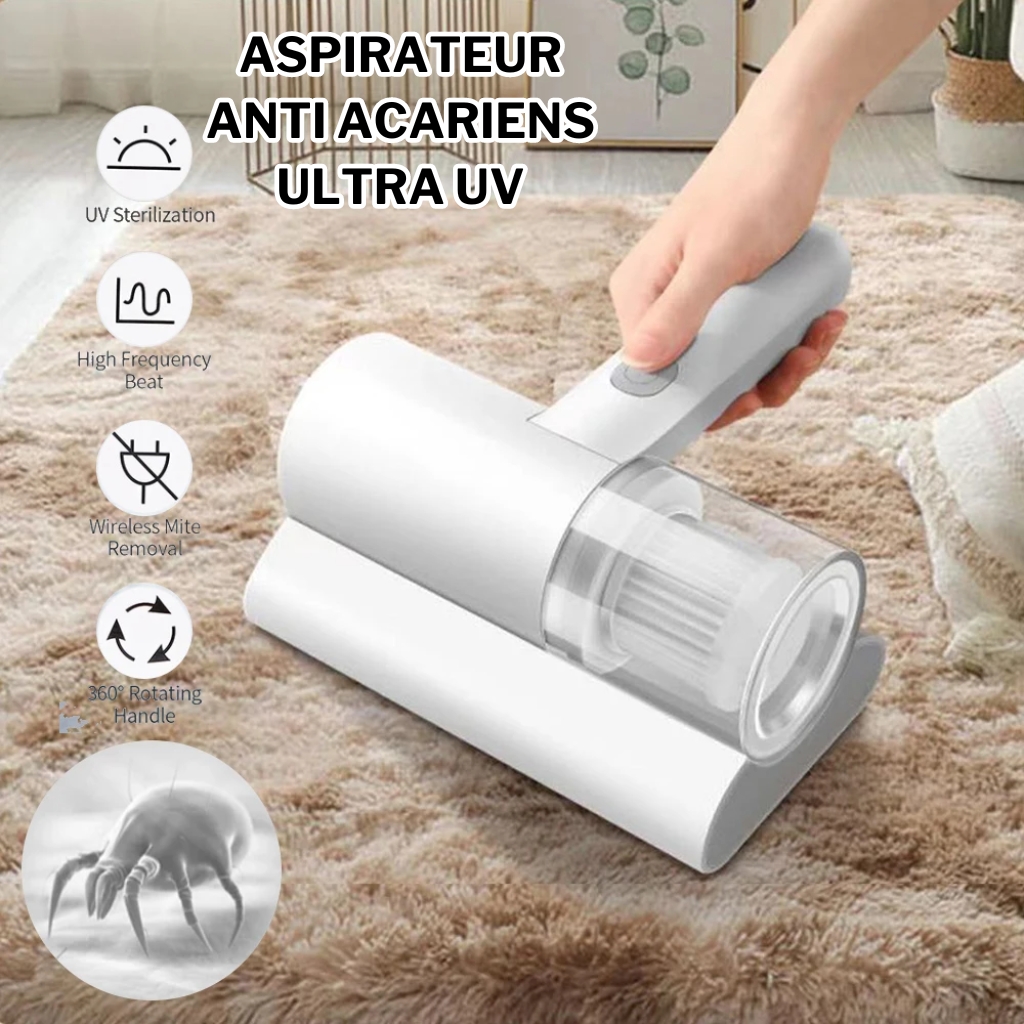 Aspirateur anti-acariens ultraviolets rechargeables pour canapé-lit et tapis - مكنسة كهربائية قابلة لإعادة الشحن فوق البنفسجية لعث الغبار لسرير الأريكة والسجاد