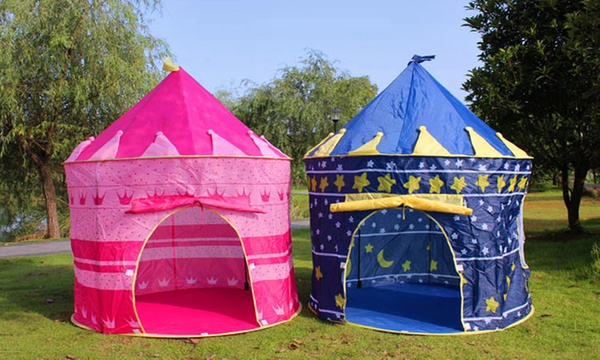 خيمة لعب وترفيه للأطفال  باللونين الأزرق والوردي