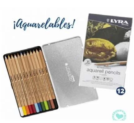 BOITE EN METAL DE 12 COULEURS AQUARELLABLES ASSORTIS - Vue 3