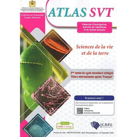 Atlas SVT 2ème année collège ‘’ filière internationale français