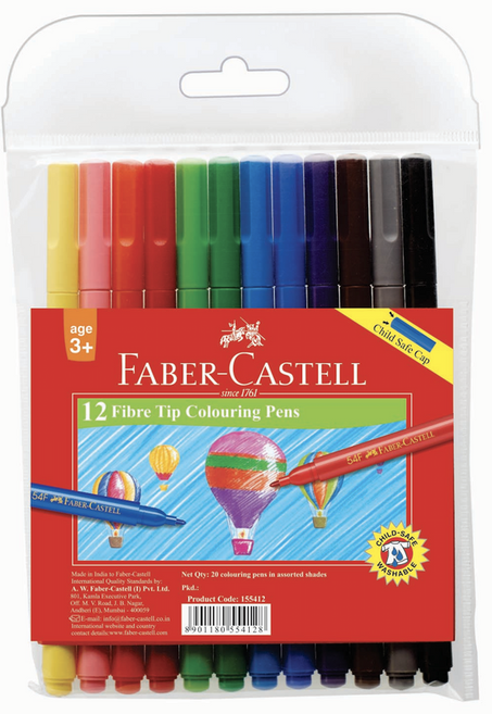 FEUTRES DE 12 FIBE TIP COLOURING PENS - FABER CASTELL