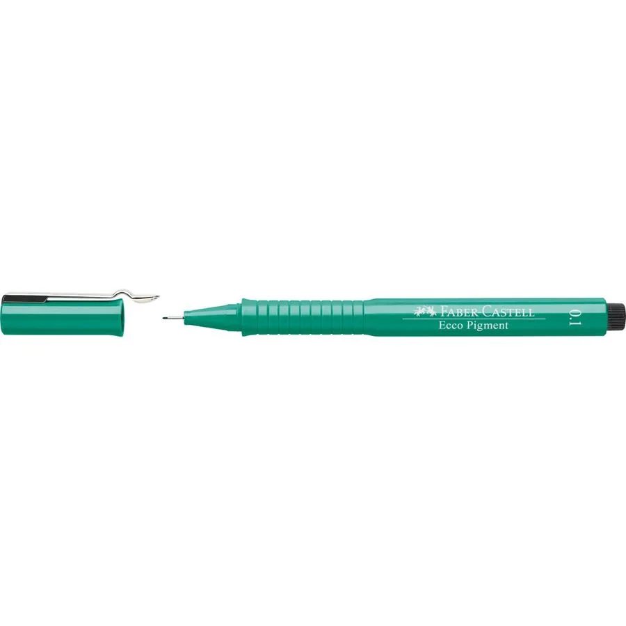 ECCO PIGMENT 0.1 MM   VERT  - FABER CASTELL - Vue 3