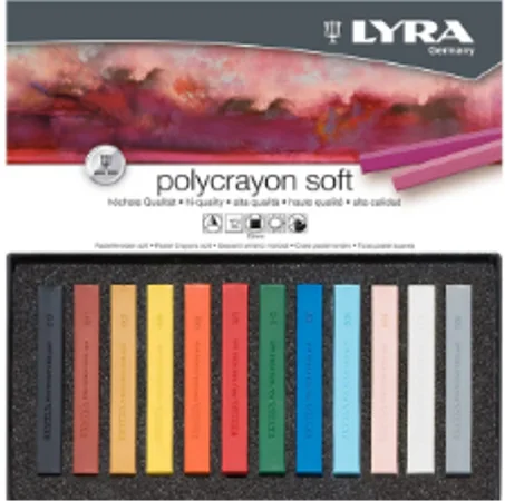12 Pastels Carrés Tendres 12 Couleurs Assorties POLYCRAYON SOFT
