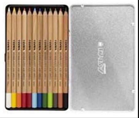 BOITE EN METAL DE 12 COULEURS AQUARELLABLES ASSORTIS