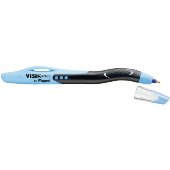 STYLO BILLE CAP VISIO GAUCHER BLEU X12 BTE - MAPED - Vue 3