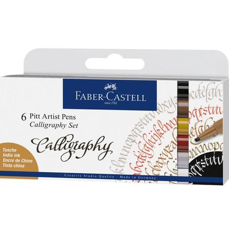 PITT ARTIST PEN CALLIGRAPHY  6PEN iNDIA  NK6   - FABER CASTELL