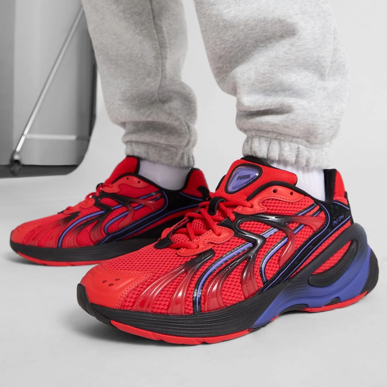 INVEpuma E REV SNEAKERS - Baskets basses - red dark/amethyst/black