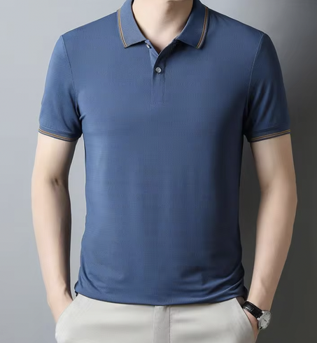 قمصان صيفية للرجال بأكمام قصيرة من الحرير الجليدي بدون أثر ملابس سريعة التجفيف قابلة للتنفس