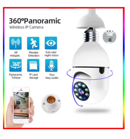 أمان متكامل لمنزلك LED مدمجة في لمبة HD 1080 كاميرا مراقبة ذكية بدقة