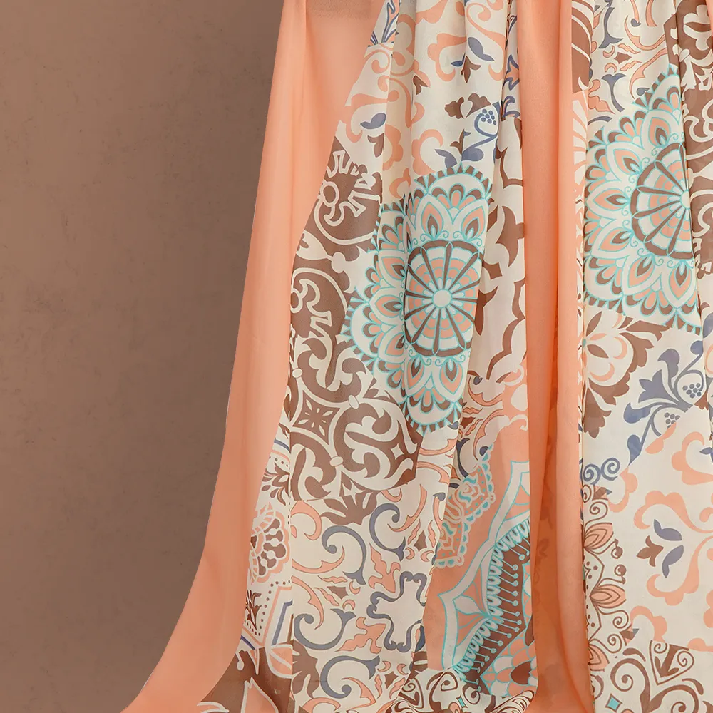 طرحة شيفون ديجيتال رسم اندلسي