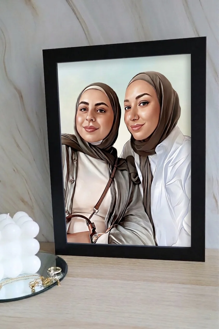 لوحة بورتريه مخصصة من صورتك – هدية فريدة بلمسة فنية راقية