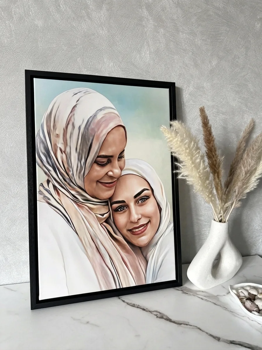 لوحة بورتريه مخصصة من صورتك – هدية فريدة بلمسة فنية راقية