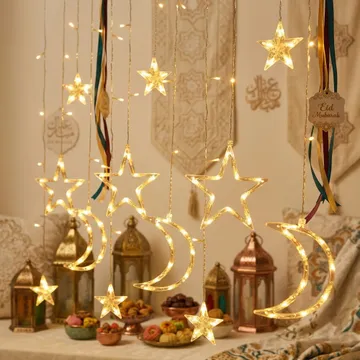 أضواء زينة العيد علي شكل نجوم و هلال بضمان عام