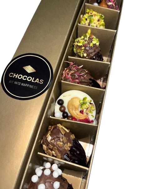 Coffret de Dattes Garnies & Chocolat Artisanal