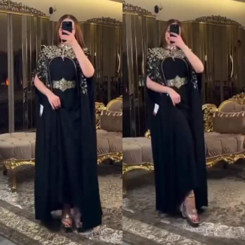 🖤 Abaya Égyptienne Royale perlée – Élégance Signature & Luxe Deux Pièces 🇪🇬