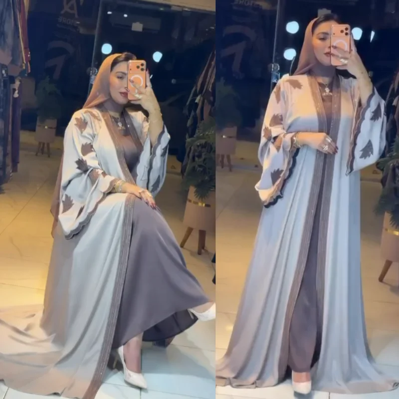 ✨🌙Abaya Égyptienne Deux Pièces en Soie – Élégance Royale✨