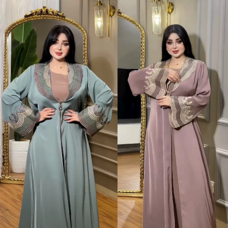 💎✨ Abaya Égyptienne de Luxe en deux pièces – Une touche d’élégance orientale ✨