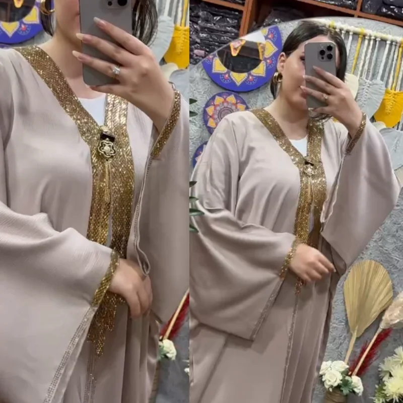 Abaya Égyptienne Deux Pièces – Design Moderne & Éclat Royal 👑
