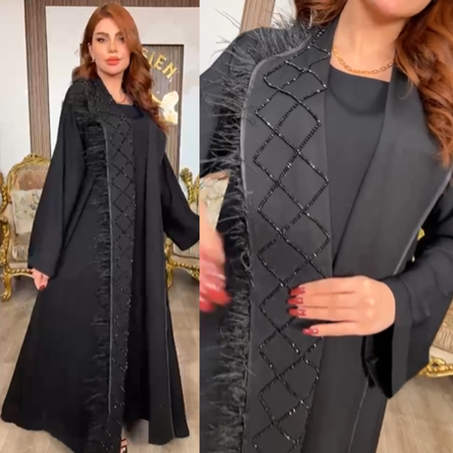 🖤 Abaya Royale Égyptienne – Luxe Absolu & Finitions Premium