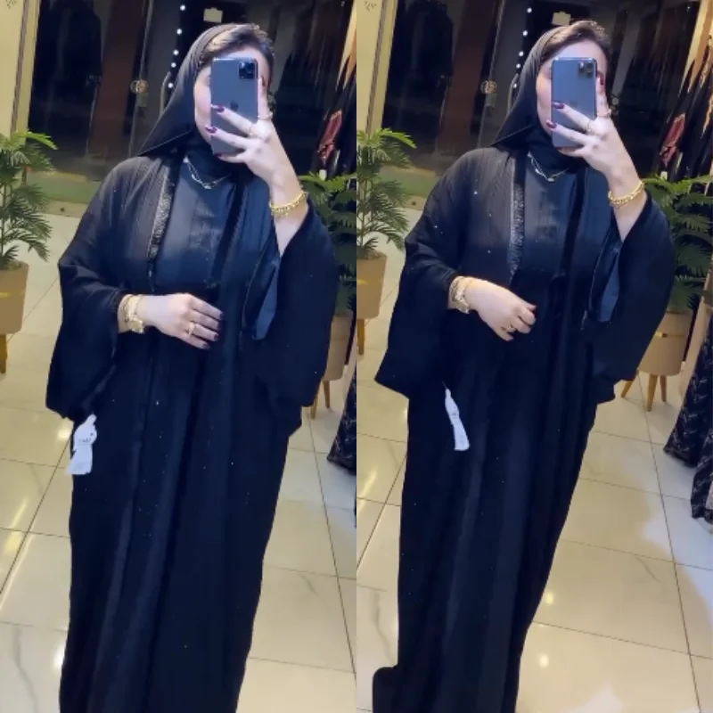 🖤Abaya Égyptienne "Éclat Discret" en deux pièces – Élégance & Minimalisme 🇪🇬