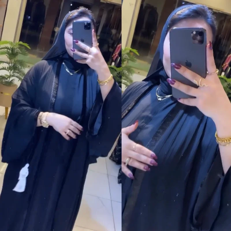 🖤Abaya Égyptienne "Éclat Discret" en deux pièces – Élégance & Minimalisme 🇪🇬