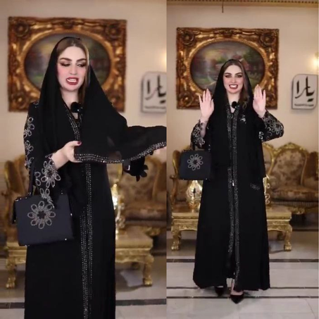 ✨ Abaya Égyptienne 🇪🇬 de Luxe – Élégance Noire & Cristaux Scintillants 🖤