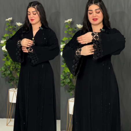 🌟 Abaya Égyptienne Noire Élégance Intemporelle 🌟
