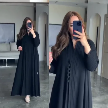 🖤 Abaya Égyptienne Noire Style Khaleeji – & Coupe Cloche Majestueuse & Premium 🖤