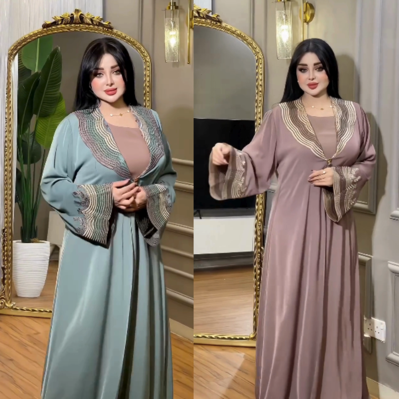 💎✨ Abaya Égyptienne de Luxe en deux pièces – Une touche d’élégance orientale ✨