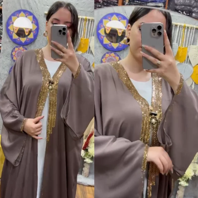 Abaya Égyptienne Deux Pièces – Design Moderne & Éclat Royal 👑
