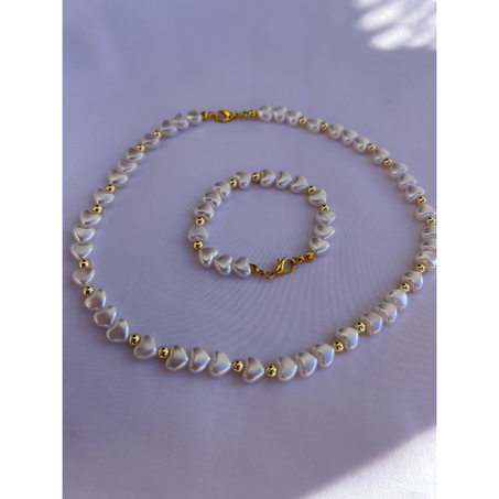 Ensemble collier et bracelet mini coeurs pour tout-petits filles