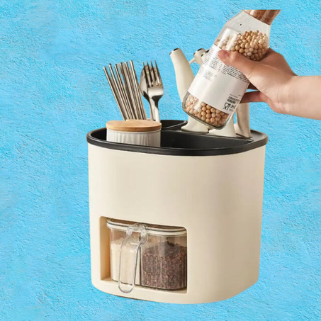 منظم مطبخ متعدد الوظائف لحفظ التوابل والأدوات