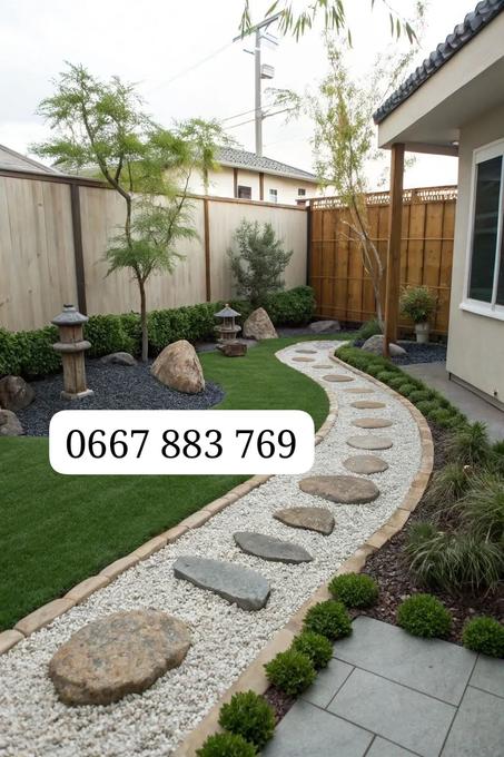 زينة الحديقة (الأحجار، الفوانيس، الحواشي...)