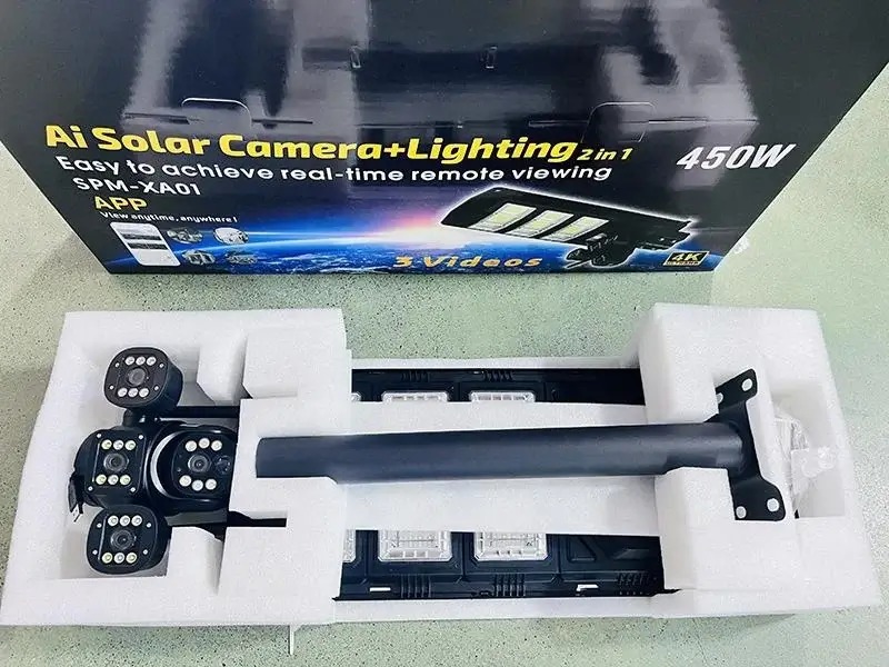 Ai solar camera lighting 2 in 1