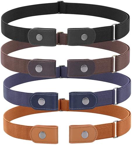 Unisex No Buckle Stretch Belt Adjustable No Buckle Waist Belt Invisible Elastic Belt for Jeans Pants Skirts