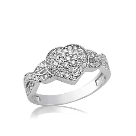 Women's Heart & Infinity Design Silver Ring