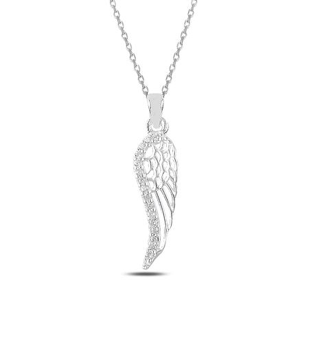 Women's Angel Wing Pendant Silver Necklace