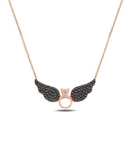 Women's Angel Wing Pendant Silver Necklace