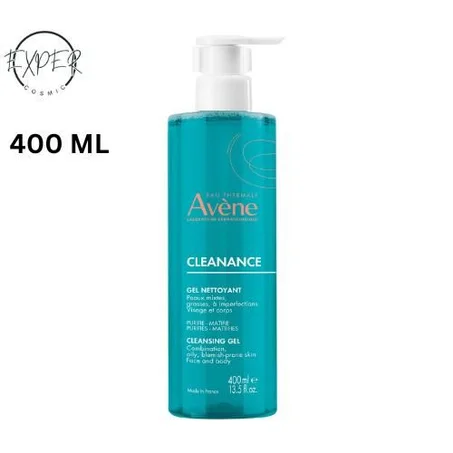 Avene Cleanance Gel Nettoyant Visage 400 ml – Peaux Grasses à Imperfections, Purifiant & Apaisant