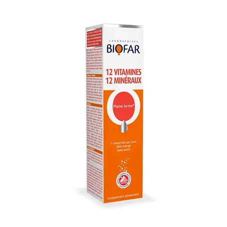 Biofar 12 Vitamines 12 Minéraux 20 Comprimés - Formule Complète Anti-Fatigue