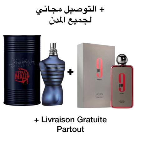 Pack 10 ml JPG Ultra Male + 10 ml 9PM  Rebel (+ Livraison Gratuite)
