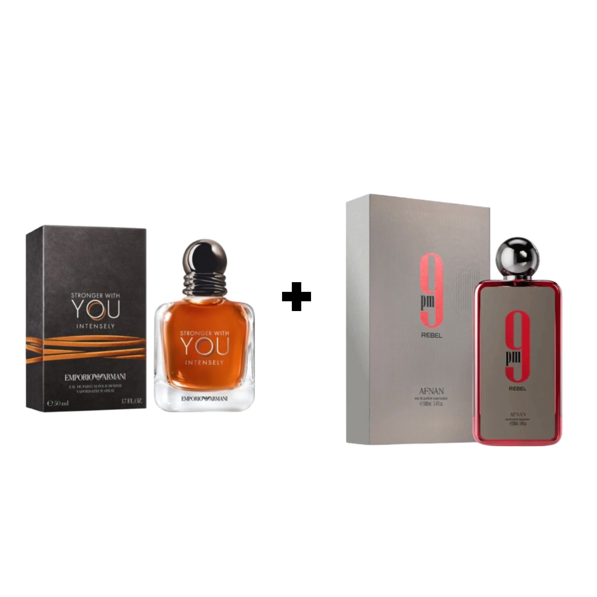 Pack 10 ml Stronger With You Intensely + 10 ml 9PM Rebel