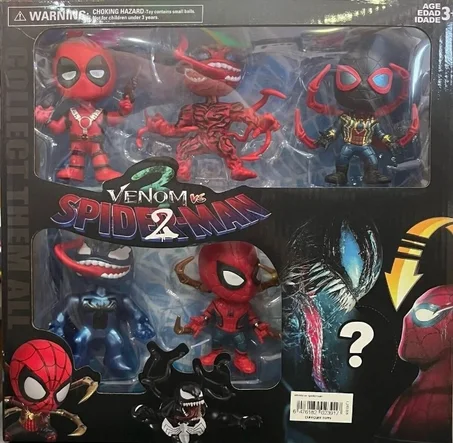 مجموعة شخصيات CUFFCUFFTOYS:  Venom vs Spider-Man 2 المكونة من 6 شخصيات