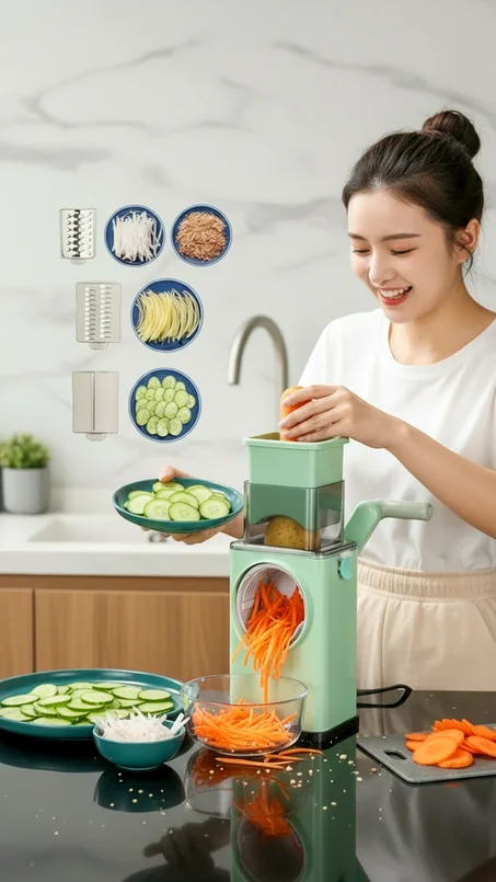 قطاعة خضروات يدوية متعددة الوظائف 4 في 1